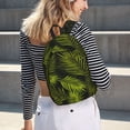 thumbnail image 5 of Bixox Tropical Palm Leaves Fern Leaf Printing Canvas Backpack Lightweight Casual Travel Backpack School Backpack Fits 15.6 Inch Notebook, 5 of 5