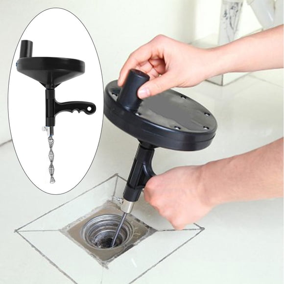 Drenaje Manual de fontanería, removedor de cabellero de serpiente, cepillo de alcantarillado de material acero Flexible, Cable para , bañera, cocina, alc Negro 5m perfecl limpiador de cañerías