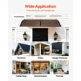 thumbnail image 6 of Awnings for Door Entrance, 38 x 78 in, Exterior Front Door Window Awnings with Drainage & Metal Bracket, Rain Snow Sun Protection, Overhang Polycarbonate Door Canopy for Porch Patio, Brown, 6 of 12