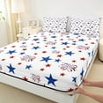 thumbnail image 3 of Feelyou Blue Texas Stars Bed Sheets, Cartoon Firework King Sheets, Fourth of July Theme Sheet Set, Super Cozy Room Decor, 4-Piece, 3 of 7