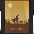 thumbnail image 2 of Girl's Star Wars: The Mandalorian The Child and Bounty Hunter Silhouette Desert  Graphic Tee Black Medium, 2 of 4