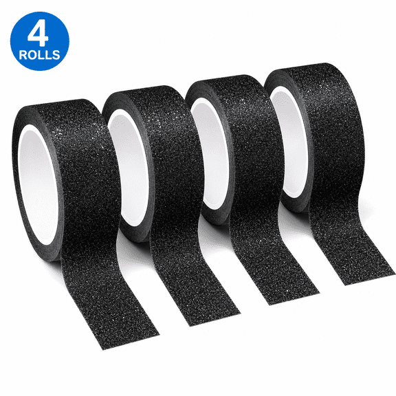4 Rolls Glitter Decorative Tape, 0.6 Inch x 196.85 Inch OPP Self-Adhesive Craft Tape, Reusable Shiny Tape for Gift Wrapping, Party Decoration, Scrapbook and DIY Handcraft Projects