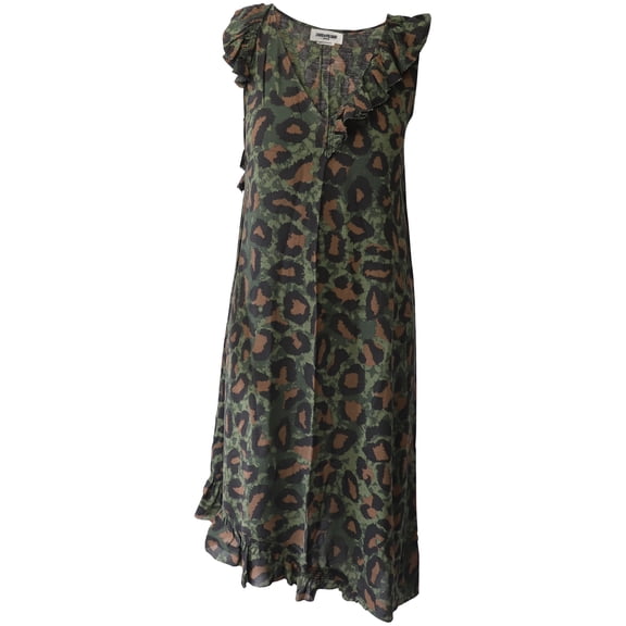 Pre-Owned Zadig & Voltaire Rebelle Leo Dress in Green Viscose