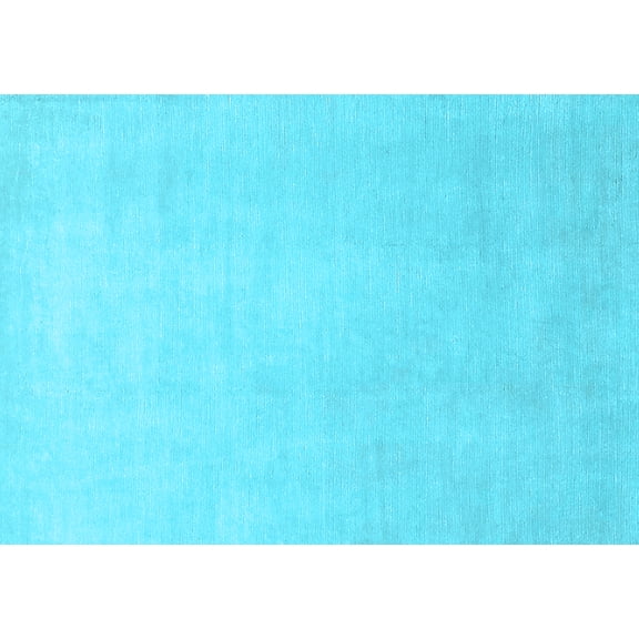 Ahgly Company Indoor Rectangle Solid Light Blue Modern Area Rugs, 2' x 4'