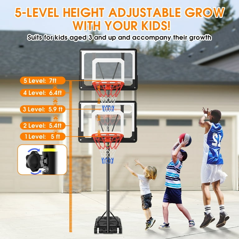 iFanze Adjustable Basketball Hoop 5-8ft, Portable with Stand iFanze Adjustable Basketball Hoop 5-8ft, Portable with Stand