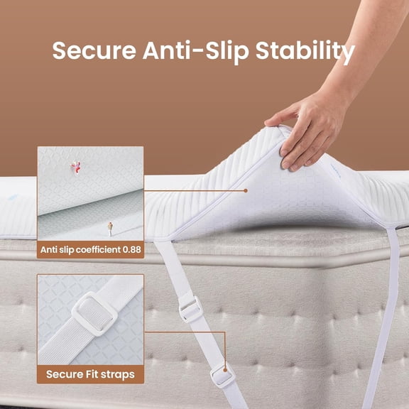 2 Inch Cooling Twin XL Gel Memory Foam Mattress Topper Pad