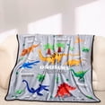 thumbnail image 3 of Dinosaur Blanket for Boys Girls, Flannel Kids Throw Blanket, Ultra Soft Dinosaur Gift Blanket is Suitable for Couch, Sofa, Bed, Camping, Travel All Seasons（ch,Grey） Grey, 3 of 7