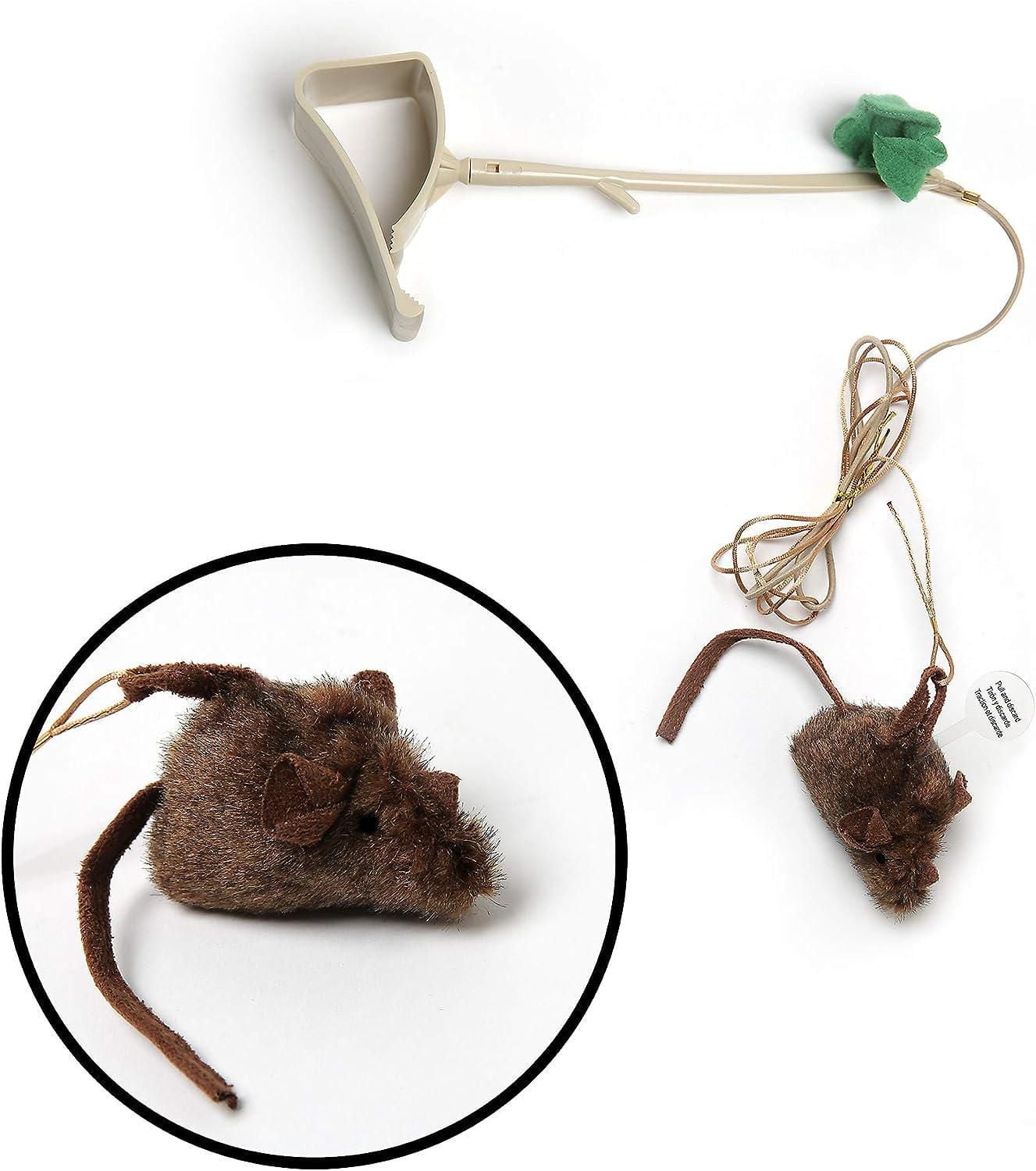 Pet Zone Play N Squeak Batting Practice Interactive Mouse Door Hanger Cat Toy