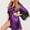 Purple, variant on Lindreshi Bath Robes Female Women Sexy Silk Kimono Dressing Lace Lingerie Belt Bath Robe Nightwear