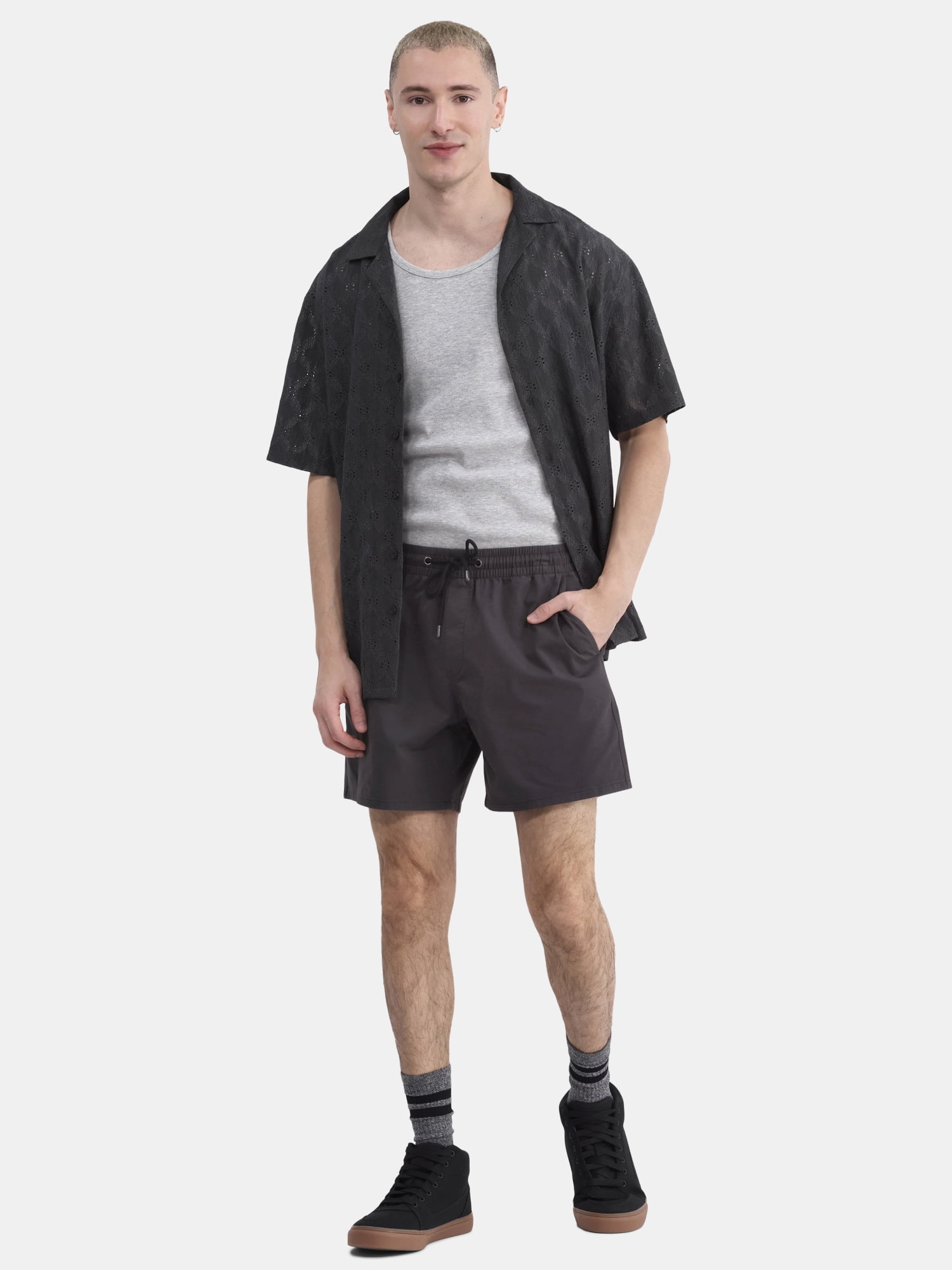 No Boundaries Men's & Big Men's Cotton Twill Shorts, Sizes XS-3XL