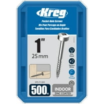 Kreg SPS-F1-500 Zinc Pocket Screws, 1-Inch, #6 Fine Thread, Pan Head (500 Count)