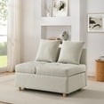 thumbnail image 4 of Leumius Sleeper Sofa Chair Bed 3 in 1 Convertible Bed Chair with Adjustable Backrest Linen Sleeper Chair Pull-Out Sofa Bed for Small Spaces,Living Room,Beige, 4 of 7