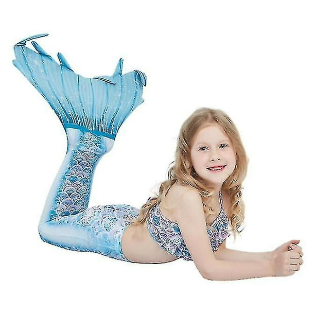 Ninas colas de sirena para nadar trajes de bano sirena tema trajes de bano 120 azul kaili Sencillez Walmart en linea