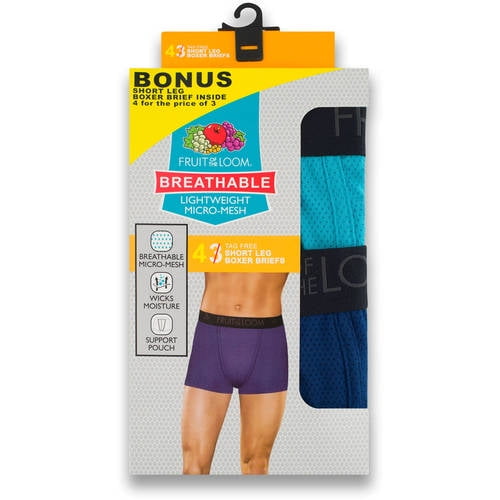 fruit of the loom micro mesh boxer briefs