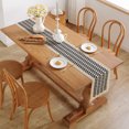thumbnail image 2 of Jinsinto 30 x 200cm Beige Burlap with Black Tassel Modern Rectangular Table Decoration for Garden Table Birthday Club Party Kitchen, 2 of 4