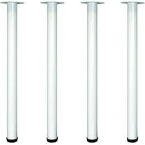 Shepherd Hardware 8573E 27-1/2-Inch Fixed Steel Furniture Legs for Desks and Tables, White - 4-Pack