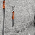 thumbnail image 5 of Men's Athletic Hoodies Solid Color Long Sleeve Zip Up Sweatshirt With Pockets Thick Casual Cross Letter Print Fleece Jacket for Daily Travel Outdoor, 5 of 6