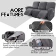 thumbnail image 3 of Ultimate Decor 8-Pieces Recliner Sofa Covers Velvet Stretch Reclining Couch Covers for 3 Cushion Reclining Sofa Slipcovers Furniture Covers Thick Soft Washable (Dark Gray), 3 of 7