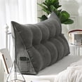 thumbnail image 2 of KNFATEQVEDG My Items Dorm Triangular Headboard Bolster Pillow White Wedge Headboard Twin Body Pillow Large Wedge Pillow Headboard Back Pillow for Sitting In Bed 120cm, 2 of 8