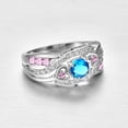 thumbnail image 2 of Pounoo New Clearance Zircon Filled Twisted Wide Face S925 Women'S Size 6-10 Jewelry Clearance Travel Essentials Pink, 2 of 5