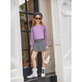 thumbnail image 4 of Arshiner Girls Shirts Lace Raglan Long Sleeves Crewneck Casual Soft Kids Blouse Tee Tops, 4 of 6