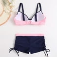 thumbnail image 3 of Women's Fashion Two-piece Bikini Boxers Swimsuit Solid Color Sports Swimsuit, 3 of 7