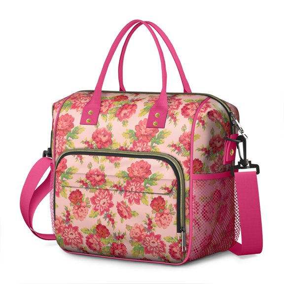 Pioneer Flower Floral Print Pattern Womens Lunch Box for Work,Insulated Large Lunch Bag for Tween and Teen,Loncheras Para Mujer,Leakproof Adult Lunch Bag for Work,Beach,Travel,Picnic,Camping