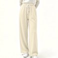 thumbnail image 6 of Bxsruta Womens Wide Leg Pants Loose Relaxed Drawstring Casual Lounge Trousers, 6 of 8