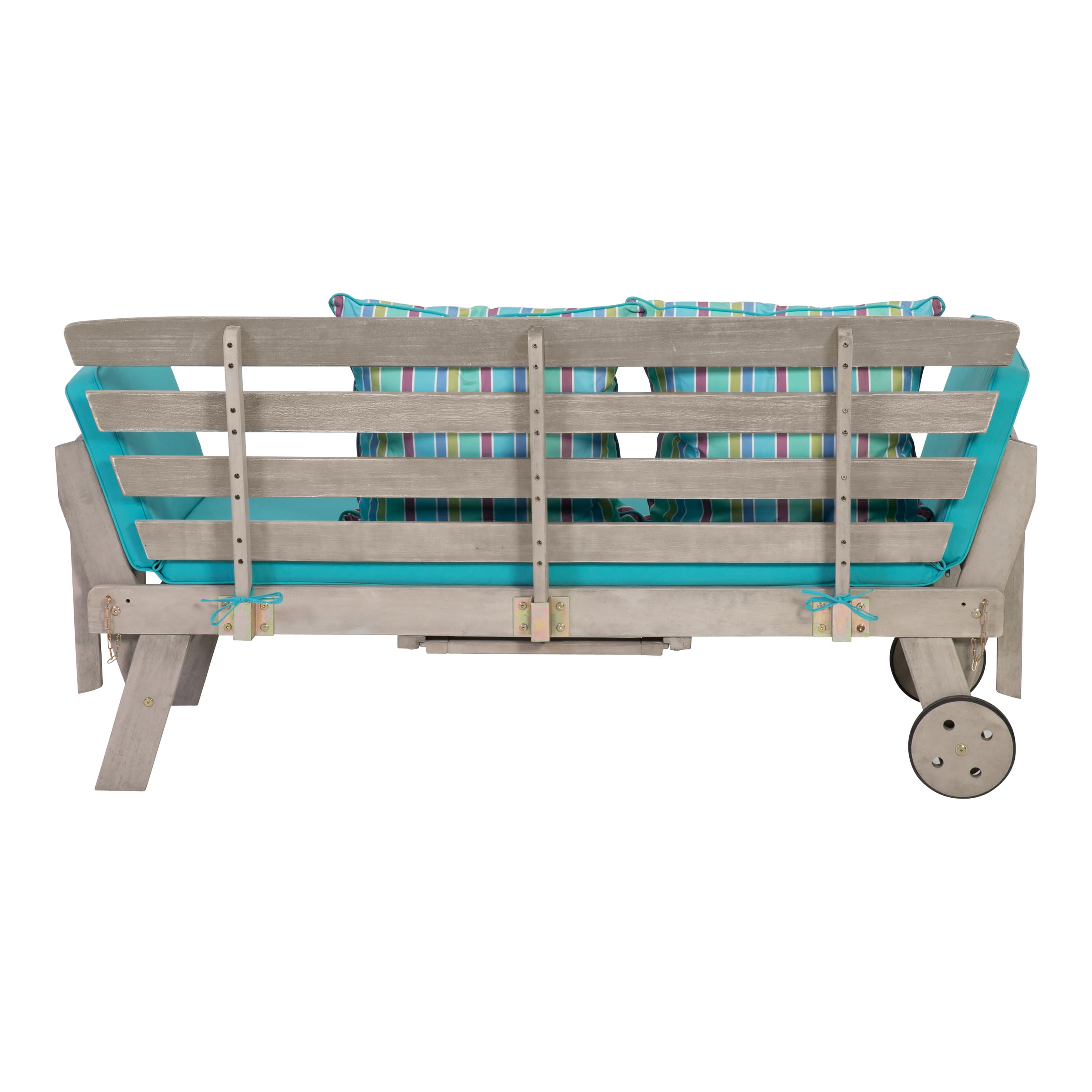 Furniture of America Kona Wood Modern Convertible Twin Daybed with Wheels up to 300 lbs, Gray and Blue