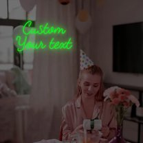 UPONRAY Two Lines Custom Neon Signs, Usb Powered with Adjustable Brightness Wall Decor for Gifts, Green, 16 inch