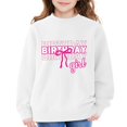 thumbnail image 2 of Youth Cute Bow Birthday Sweatshirt, Basic Crewneck Long Sleeve Shirt, Soft Breathable Fabric for Birthday Party Travel and Autumn Daily Wear White 150, 2 of 5
