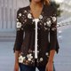 thumbnail image 1 of Xuyuer 3/4 Length Sleeve Womens Tops Round Neck Casual Summer Tunic Tops Basic Tees Blouses Cardigan Lightweight Button Down Casual Dressy T-Shirts Pleated Cute Shirts, 1 of 5