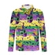 thumbnail image 5 of Ceisia Men's Slim-Fit Long-Sleeve Zip Polo Shirt with Mardi Gras Mask All-Over Print Gift, 5 of 5