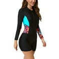 Swimsuits for Women 2024 Zip One Piece Sporty Swimsuits Modest Print