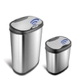thumbnail image 2 of Nine Stars Automatic Kitchen Trash Can Combo, 13 and 3 Gallon Stainless Steel Motion Sensor Garbage Bin with Soft Close Lid, Silver, 2 of 8