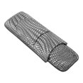 thumbnail image 2 of Estuche para cigarros Elegante estilo vintage Patrón tejido Cuero Portátil 2 porta cigarros Estuche plateado, 2 of 10