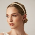thumbnail image 3 of Unique Bargains 1 Pcs 2 Rows Rhinestone Headband Hairband for Women 0.31 Inch Wide Champagne, 3 of 7