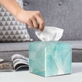 thumbnail image 6 of Kdxio Blue Marble Print Tissue Box Cover,Square Decorative PU Leather Facial Paper Case Organizer Holder Dispenser for Bathroom,Night Stands,Desk,Car 5.2''X5.2''X5.2'', 6 of 8
