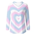 thumbnail image 3 of Valentines Shirts for Women Tie Dye Heart T Shirt Casual Loose Valentine's Tee Shirt Long Sleeve V Neck Tops, 3 of 6
