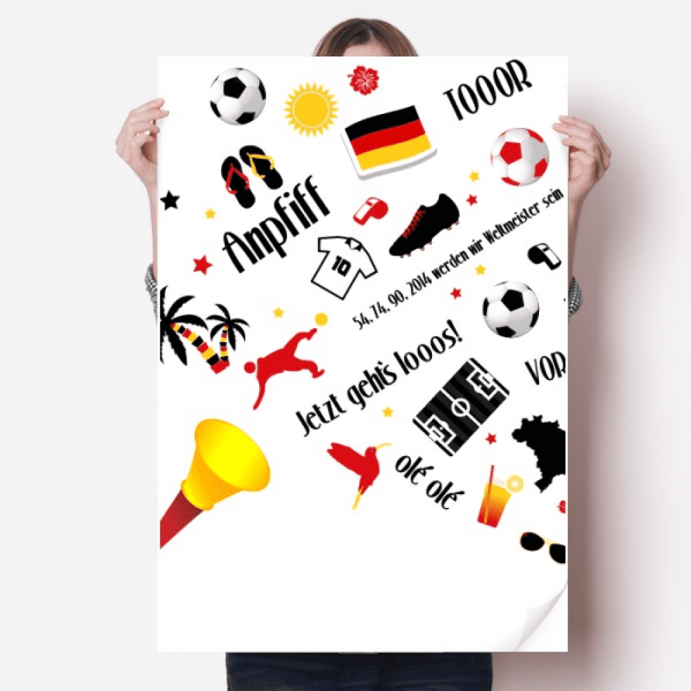 Germany Football Flag Culture Pattern Sticker Decoration Poster