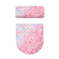 thumbnail image 5 of COEQINE Toilet Lid Dust Cover 2 Pcs Set Easy Installation Elastic Bottom Soft Toilet Cover Set for Bathroom Decor Accessories, Mermaid Scales Cherry Blossom, 5 of 7
