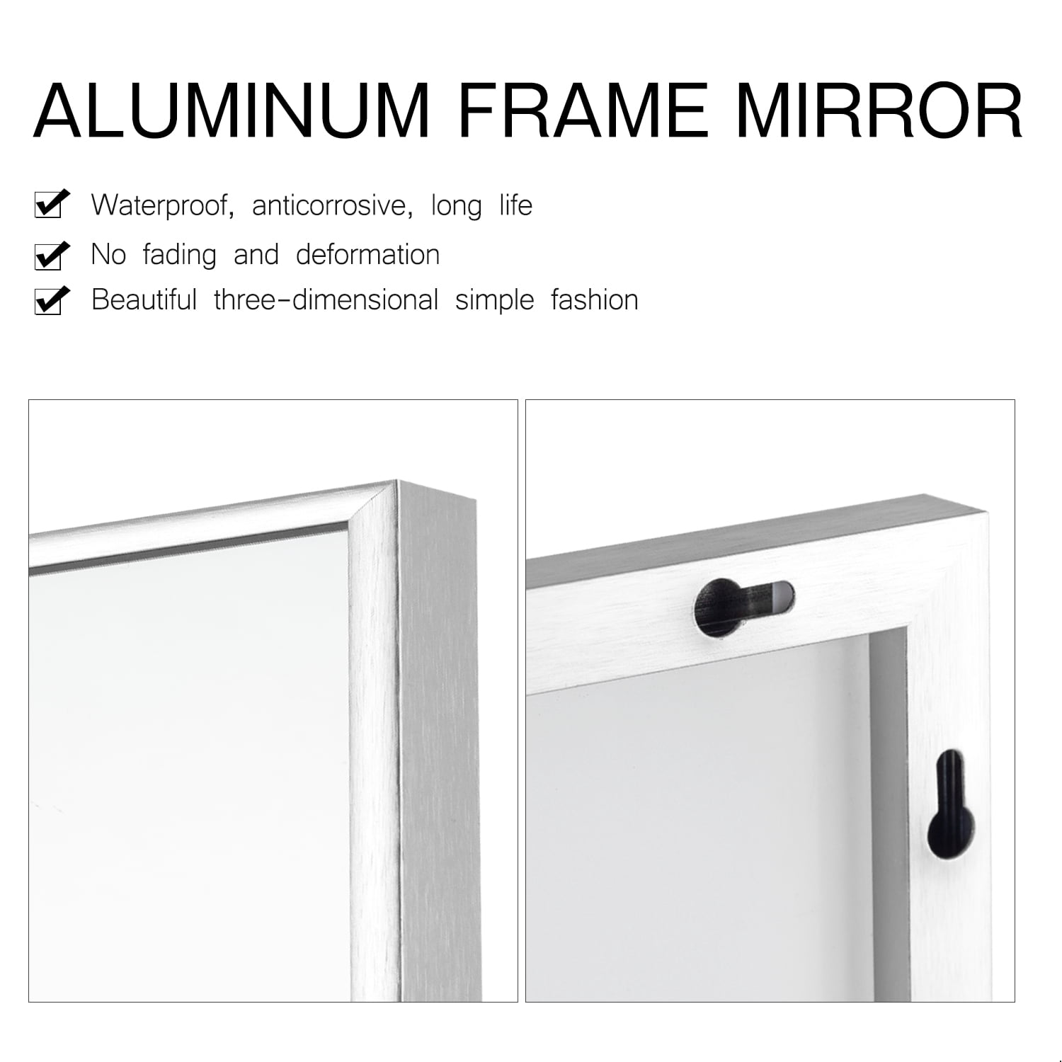 51"x32" Silver Modern Full Length Mirror
