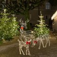thumbnail image 2 of Christmas Reindeer Decoration Outdoor Light Up Deer Family with Warm Light 2D Standing Deer for Holiday Yard Garden Lawn Decor, 2 of 7