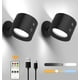 thumbnail image 4 of Paquete de 2 lámparas de pared magnéticas inteligentes | Luz nocturna LED recargable por USB | Temperatura de tres colores | Luminaria interior regulable con control remoto | Rotación de 360°, 4 of 9