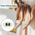 thumbnail image 6 of 1 Pair Pearl Flower Shoe Clips 1.5x2.5inch White Bridal Wedding Floral Shoes Clips Charms with Beads Detachable Handmade Flower Shoes Buckle Clips for Women Girls Brides Floral White 1set, 6 of 6