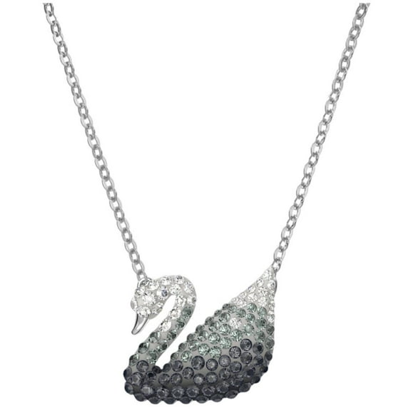 Swarovski 5614103 Women's Iconic Swan Grey Rhodium Plated Pendant
