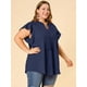 thumbnail image 4 of BluTúniManDe Aleteo Cuello V Dividido Verano Fluido Cordón TalGrande PaMujer Azul Marino 4XL, 4 of 6