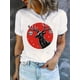 thumbnail image 1 of [Stretch Fit] Women's Casual Crew Neck T-Shirt with Creative Bell Deer Print, Fashionable Short Sleeve Top, Cotton 95% Spandex 5%, Medium Stretch Knit Fabric, all-Season Comfort Fit, Ladies T Shirts, 1 of 6