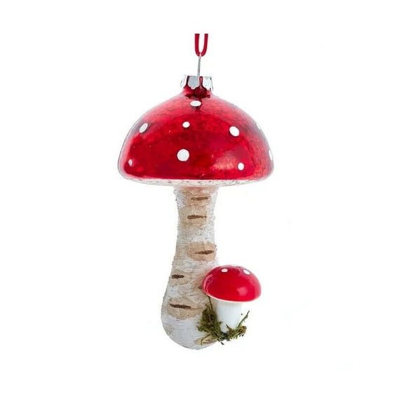 Glass RED & WHITE MUSHROOM Christmas Ornament, by Kurt Adler