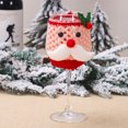 thumbnail image 3 of Toystoory Manga de copa de vino de Navidad tejido de punto patrón de Papá Noel decoraciones de fiesta arreglo de festival cubiertas de botellas adornos Kits de decoración para fiestas Tipo 1 Toystoory HA068257-01, 3 of 6